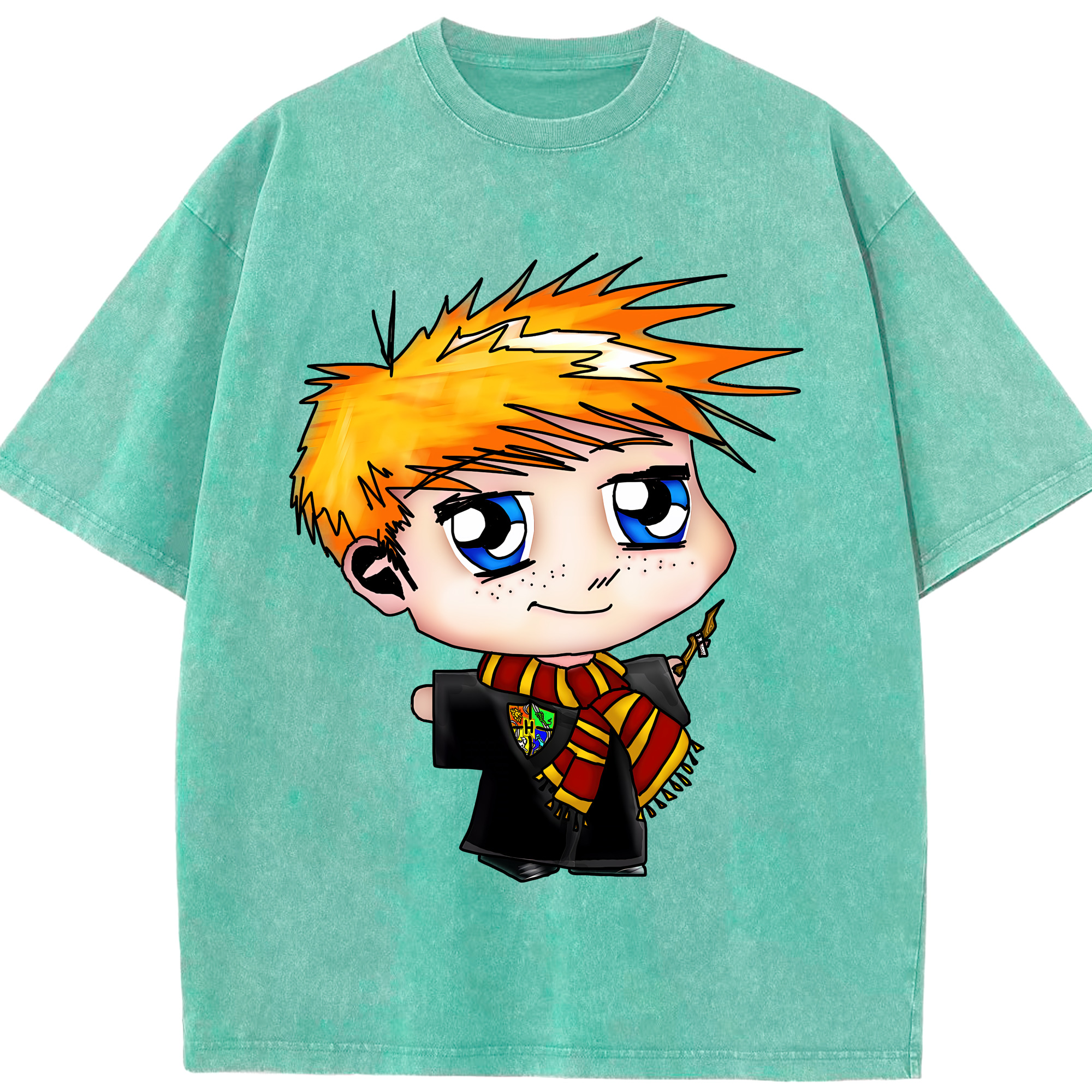 （画像用） Harry Potter ハリー・ポッターシリーズ 綿100% ヴィンテージ風 半袖Tシャツ（フロントプリント）